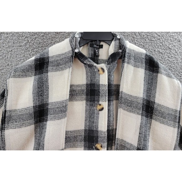 Aqua Women's Scarf Collar Coat Black/White Polyester/Wool Blend, Size S - Picture 3 of 12